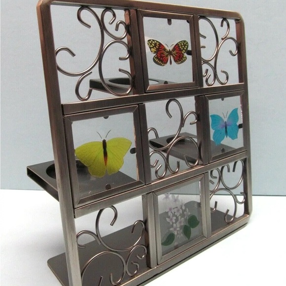 PARTYLITE BUTTERFLY Metal Easel & Etched Glass Tea Light Candleholder + LED - Picture 5 of 9
